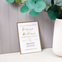 Invitation Cards With Metallic Border, Inkjet/laser, 80 Lb, 5 X 7, Matte White, 2 Cards/sheet, 15 Sheets/pack