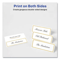 Tent Cards, White/gold, 3.75" X 1.44", 6 Cards/sheet, 25 Sheets/pack