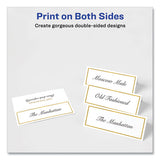Tent Cards, White/gold, 3.75" X 1.44", 6 Cards/sheet, 25 Sheets/pack