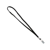 Metal Flat Clip Lanyard, 36" Long, Black, 100/pack