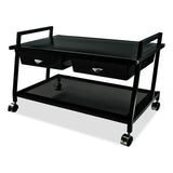 Underdesk Machine Stand With Drawers, 25.3w X 15.8d X 15.4h, Black, Ships In 4-6 Business Days