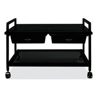 Underdesk Machine Stand With Drawers, 25.3w X 15.8d X 15.4h, Black, Ships In 4-6 Business Days