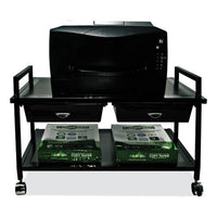 Underdesk Machine Stand With Drawers, 25.3w X 15.8d X 15.4h, Black, Ships In 4-6 Business Days