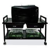 Underdesk Machine Stand With Drawers, 25.3w X 15.8d X 15.4h, Black, Ships In 4-6 Business Days