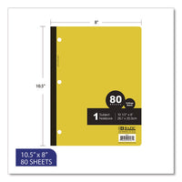 Wireless Notebooks, 1-subject, Medium/college Rule, Randomly Assorted Cover Color, (80) 10.5 X 7.5 Sheets