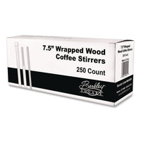 Wrapped Wood Stirrers, 7.5", 250/box