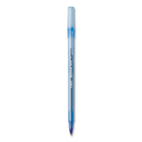 Round Stic Xtra Life Ballpoint Pen, Stick, Medium 1 Mm, Blue Ink, Translucent Blue Barrel, 144/pack