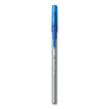 Round Stic Grip Xtra Comfort Ballpoint Pen, Medium 1 Mm, Blue Ink, Gray/blue Barrel, 24/box, 6 Boxes/pack