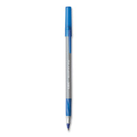 Round Stic Grip Xtra Comfort Ballpoint Pen, Medium 1 Mm, Blue Ink, Gray/blue Barrel, 24/box, 6 Boxes/pack