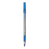 Round Stic Grip Xtra Comfort Ballpoint Pen, Medium 1 Mm, Blue Ink, Gray/blue Barrel, 24/box, 6 Boxes/pack