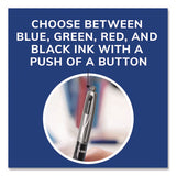4-color Pro Grip Multi-color Ballpoint Pen, Retractable, Medium 1 Mm, Black/blue/green/red Ink, Black/gray Barrel, Dozen