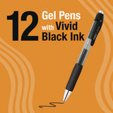 Gel-ocity Pro Quick Dry Gel Pen, Retractable, Medium 0.7 Mm, Black Ink, Black/clear Barrel, 12/pack