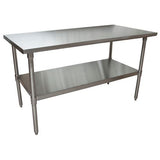 Stainless Steel Flat Top Work Tables, 60w X 30d X 36h, Silver, 2/pallet, Ships In 4-6 Business Days