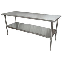 Stainless Steel Flat Top Work Tables, 72w X 30d X 36h, Silver, 2/pallet, Ships In 4-6 Business Days