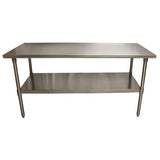 Stainless Steel Flat Top Work Tables, 72w X 30d X 36h, Silver, 2/pallet, Ships In 4-6 Business Days