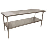 Stainless Steel Flat Top Work Tables, 72w X 30d X 36h, Silver, 2/pallet, Ships In 4-6 Business Days