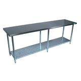 Stainless Steel Flat Top Work Tables, 96w X 30d X 36h, Silver, 2/pallet, Ships In 4-6 Business Days