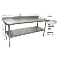 Stainless Steel 5" Riser Top Tables, 72w X 30d X 39.75h, Silver, 2/pallet, Ships In 4-6 Business Days