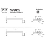 Stainless Steel Economy Overshelf, 48w X 12d X 8h, Stainless Steel, Silver, 2/pallet, Ships In 4-6 Business Days