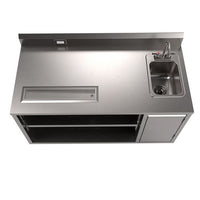 Stainless Steel Beverage Table With Right Sink, Rectangular, 30" X 60" X 41.5", Silver Top/base, Ships In 4-6 Business Days