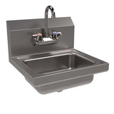 Stainless Steel Hand Sink With Faucet, 14" L X 10" W X 5" D, Ships In 4-6 Business Days