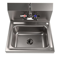 Stainless Steel Hand Sink With Faucet, 14" L X 10" W X 5" D, Ships In 4-6 Business Days