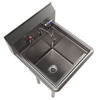 Stainless Steel Sink And Faucet Bundle, Sink/faucet/faucet Mounting Kit/drain, 15" L X 15" W X 14" D, Ships In 4-6 Bus Days