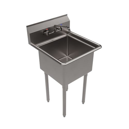Stainless Steel Sink And Faucet Bundle, Sink/faucet/faucet Mounting Kit/drain,18" L X 18" W X 14" D, Ships In 4-6 Bus Days