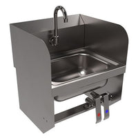 Stainless Steel Hand Sink With Side Splashes, 14" L X 10" W X 5" D, Ships In 4-6 Business Days