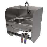 Stainless Steel Hand Sink With Side Splashes, 14" L X 10" W X 5" D, Ships In 4-6 Business Days