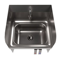 Stainless Steel Hand Sink With Side Splashes, 14" L X 10" W X 5" D, Ships In 4-6 Business Days