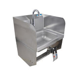 Stainless Steel Hand Sink With Side Splashes, 14" L X 10" W X 5" D, Ships In 4-6 Business Days