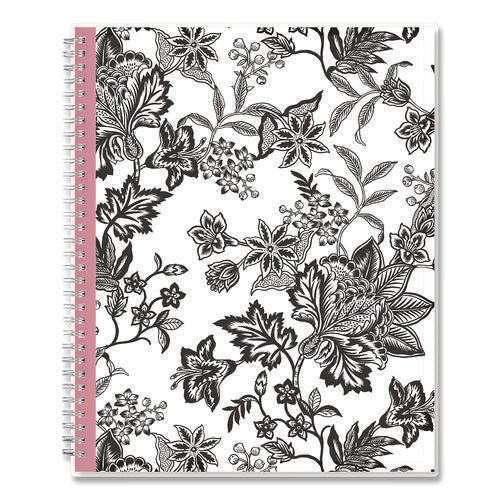 Analeis Create-your-own Cover Weekly/monthly Planner, Floral Artwork, 11 X 8.5, White/black/coral, 12-month (jan-dec): 2025