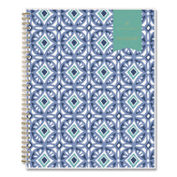 Day Designer Tile Weekly/monthly Planner, Geometric Artwork, 11 X 8.5, Blue/white Cover, 12-month (jan To Dec): 2025