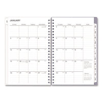 Rue Du Flore Weekly/monthly Planner, Floral Artwork, 8 X 5, Jade/lavender Cover, 12-month (jan To Dec): 2025