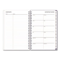 Rue Du Flore Weekly/monthly Planner, Floral Artwork, 8 X 5, Jade/lavender Cover, 12-month (jan To Dec): 2025