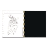 Baccara Dark Create-your-own Cover Weekly/monthly Planner, Floral, 11 X 8.5, Gray/white/gold Cover, 12-month (jan-dec): 2025