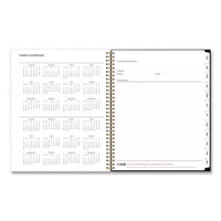 Baccara Dark Create-your-own Cover Weekly/monthly Planner, Floral, 11 X 8.5, Gray/white/gold Cover, 12-month (jan-dec): 2025