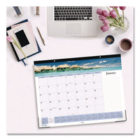 Islands Desk Pad Calendar, Tropical Island Photography, 22 X 17, Blue/white Sheets, Black Headband, 12-month (jan-dec): 2025