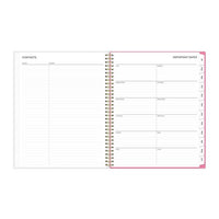 Roosevelt Pink Academic Weekly/monthly Planner, Floral Artwork, 11" X 8.5", Pink/gray Cover, 12-month (july-june): 2024-2025