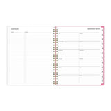 Roosevelt Pink Academic Weekly/monthly Planner, Floral Artwork, 11" X 8.5", Pink/gray Cover, 12-month (july-june): 2024-2025