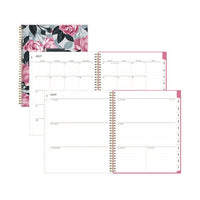 Roosevelt Pink Academic Weekly/monthly Planner, Floral Artwork, 11" X 8.5", Pink/gray Cover, 12-month (july-june): 2024-2025