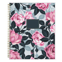 Roosevelt Pink Academic Weekly/monthly Planner, Floral Artwork, 11" X 8.5", Pink/gray Cover, 12-month (july-june): 2024-2025