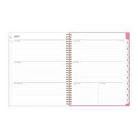 Roosevelt Pink Academic Weekly/monthly Planner, Floral Artwork, 11" X 8.5", Pink/gray Cover, 12-month (july-june): 2024-2025