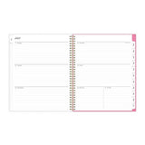 Roosevelt Pink Academic Weekly/monthly Planner, Floral Artwork, 11" X 8.5", Pink/gray Cover, 12-month (july-june): 2024-2025