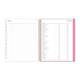 Roosevelt Pink Academic Weekly/monthly Planner, Floral Artwork, 11" X 8.5", Pink/gray Cover, 12-month (july-june): 2024-2025