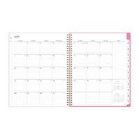 Roosevelt Pink Academic Weekly/monthly Planner, Floral Artwork, 11" X 8.5", Pink/gray Cover, 12-month (july-june): 2024-2025