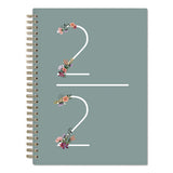 Greta Academic Year Weekly/monthly Planner, Floral Artwork, 8.63 X 5.88, Green Cover, 12-month: July 2024 To June 2025