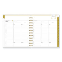 Day Designer Navy Stripe Daily/monthly Planner, Navy Stripe Artwork, 10 X 8, Navy/white/gold Cover, 12-month (jan-dec): 2024