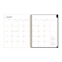 Nevaeh Weekly/monthly Planner, Floral Artwork, 11 X 8.5, Black/multicolor Cover, 12-month (jan To Dec): 2025